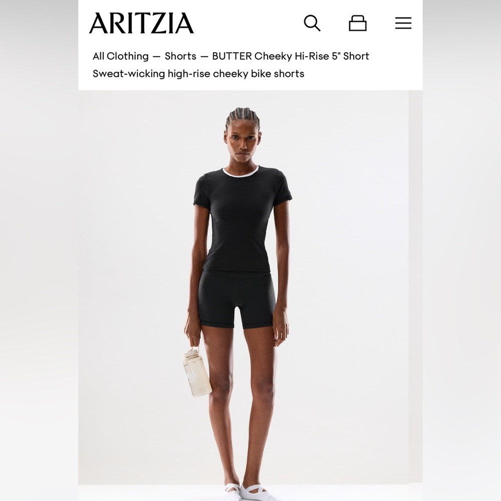 Aritzia TnAction Black Bike Shorts